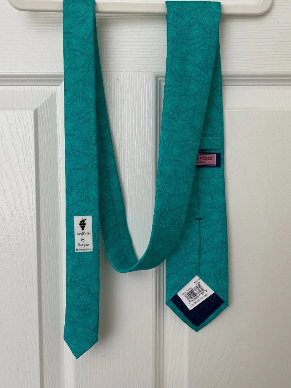 Vineyard Vines Tonal Palms Aquinna Aqua Silk Tie USA NWT